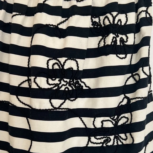 Lilly Pulitzer Black and White Payton Strapless Stripe Dress with Floral Overlay - Picture 9 of 14
